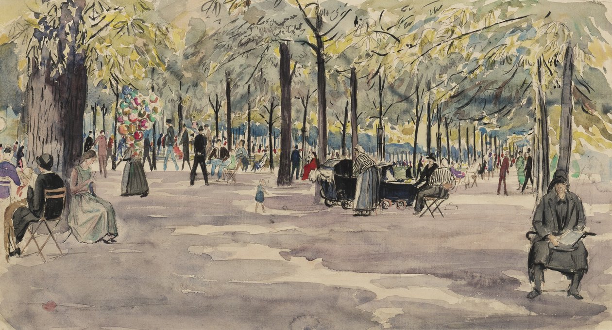 De Tuin van de Tuilerieën, Parijs, c.1925 door Job Nixon