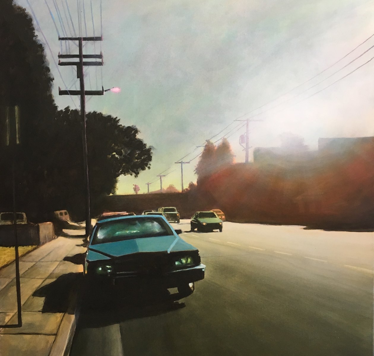 Hollywood ca 2006 (acryl op paneel) door Joby Hickey