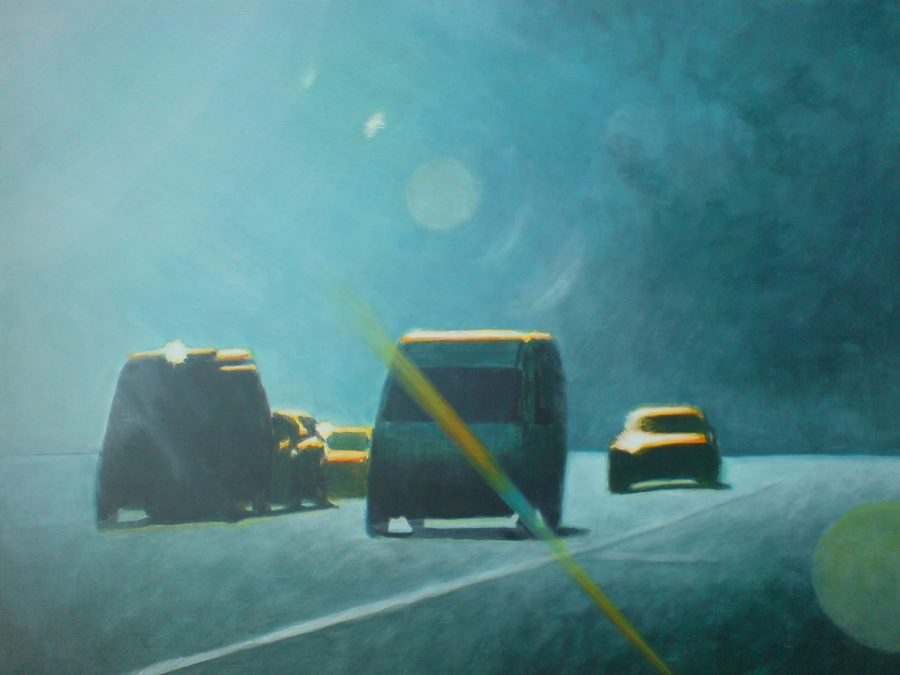 Ergens c. 1999 (acryl op paneel) door Joby Hickey