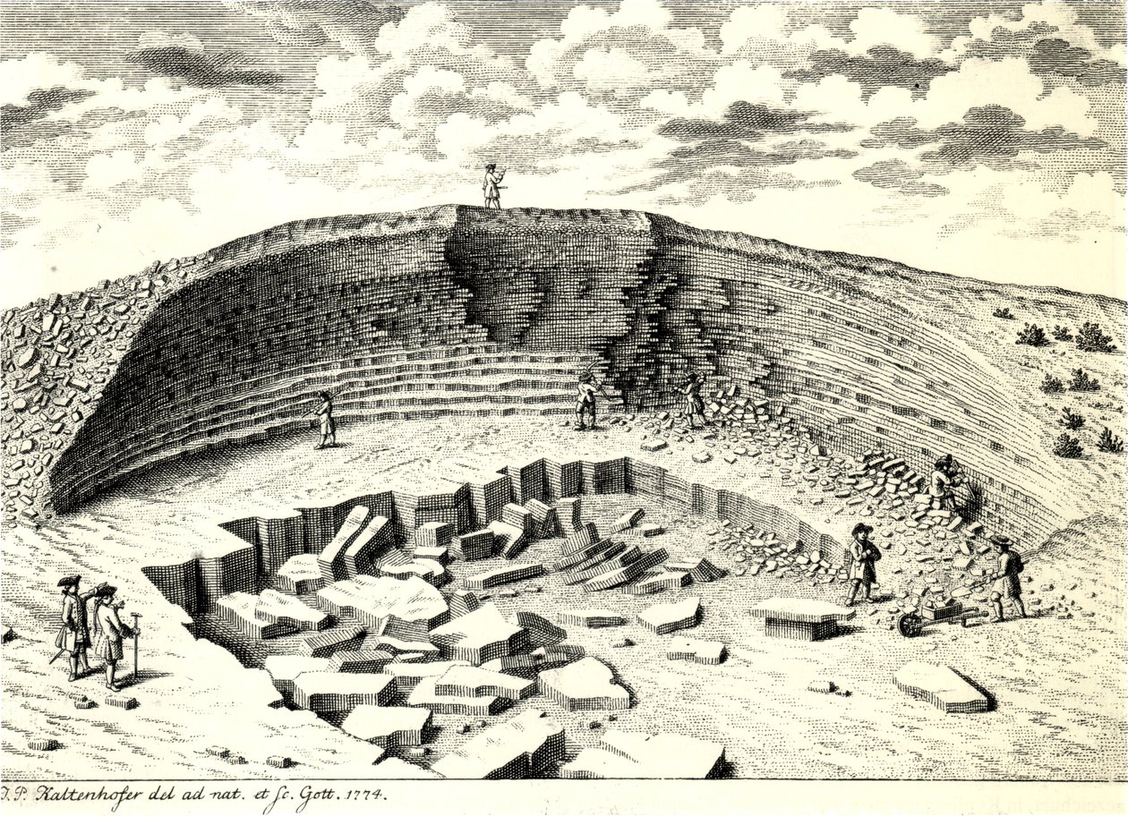 Steengroeve bij Göttingen, Nedersaksen, in Muschelkalk-sequentie door Joel Paul Kaltenhofer