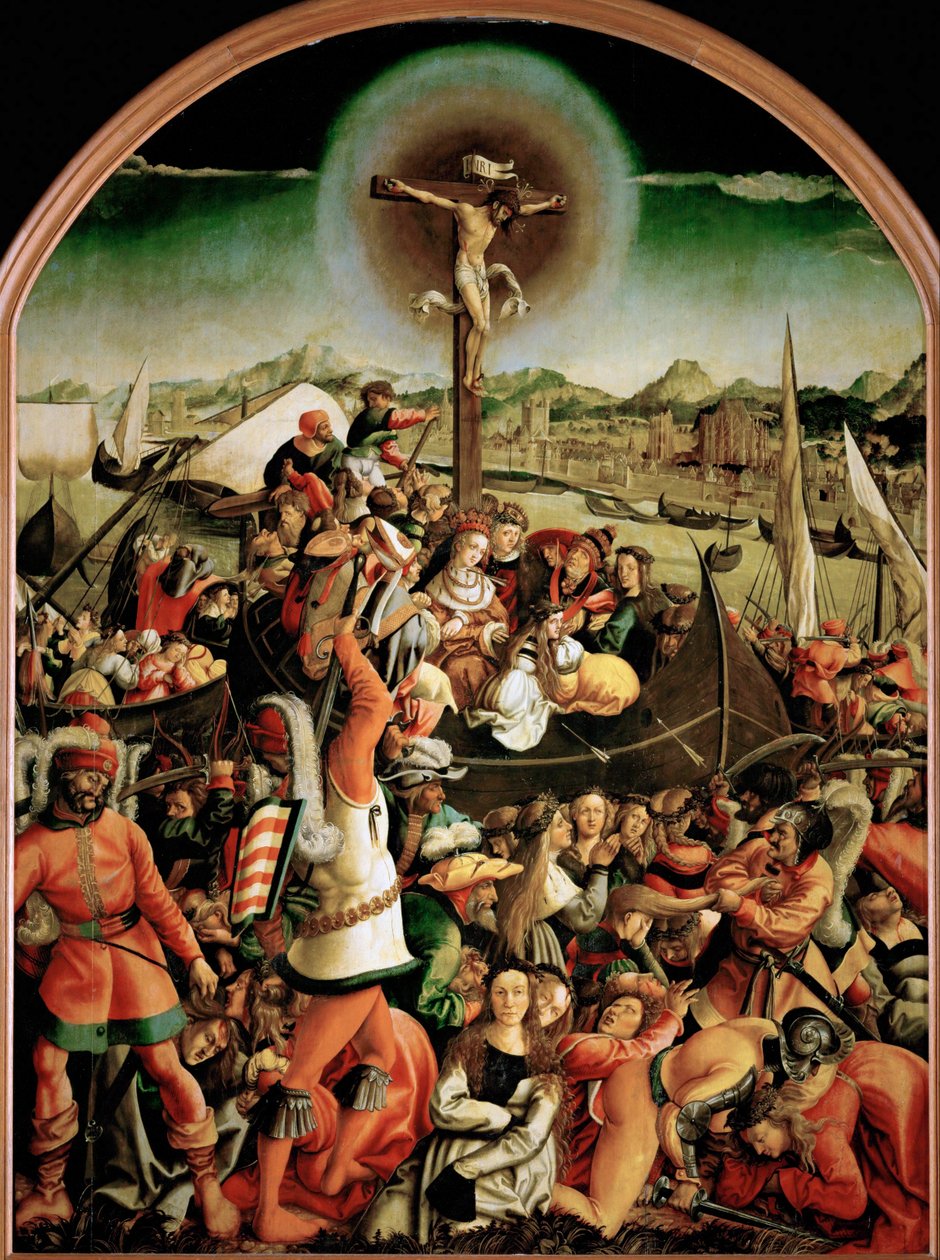 Het martelaarschap van de heilige Ursula door Joerg the Elder Breu