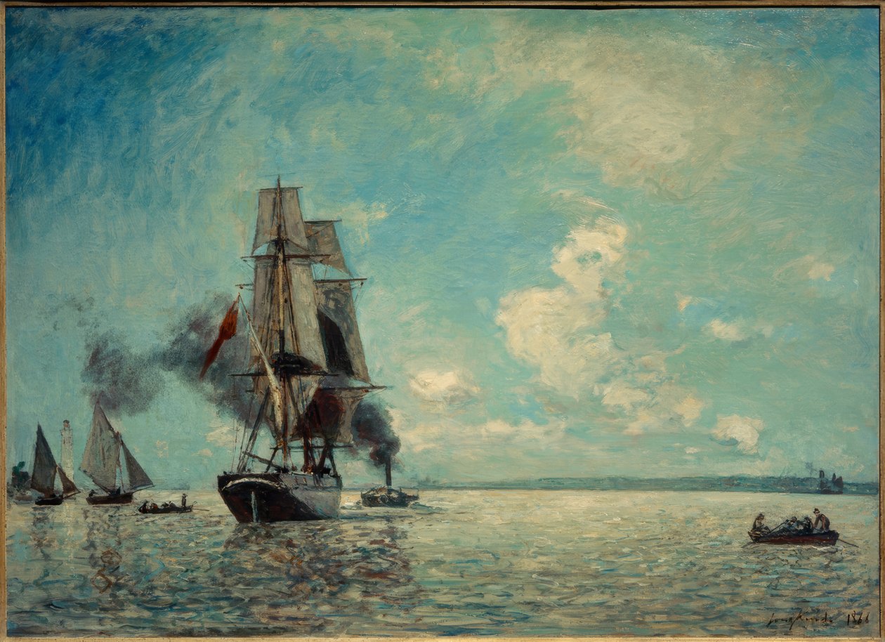 De haven van Honfleur door Johan Barthold Jongkind