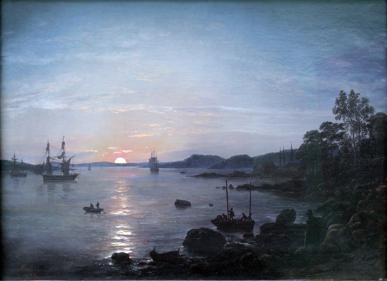 Fjord bij Holmestrand door Johan Christian Dahl