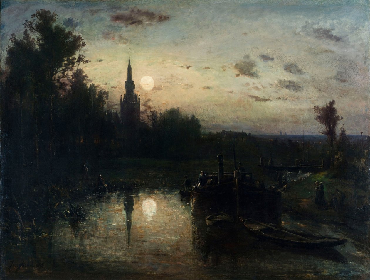 Maanlicht in Overschie door Johan-Barthold Jongkind