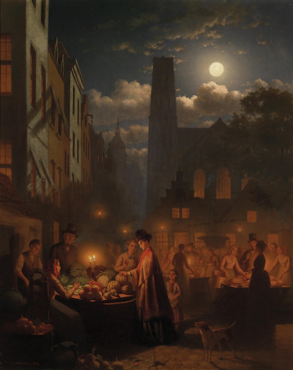 Nachtelijke groentemarkt door Johann Mongels Culverhouse