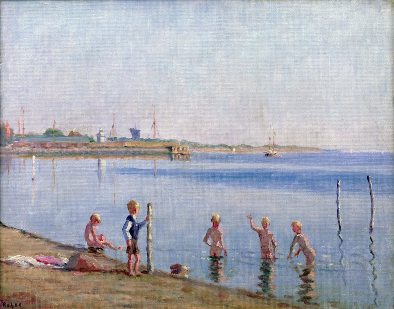 Jongens aan de waterkant door Johan Rohde