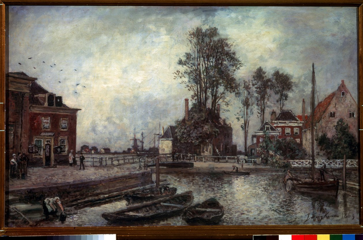 Kanaalkade door Johan Barthold Jongkind