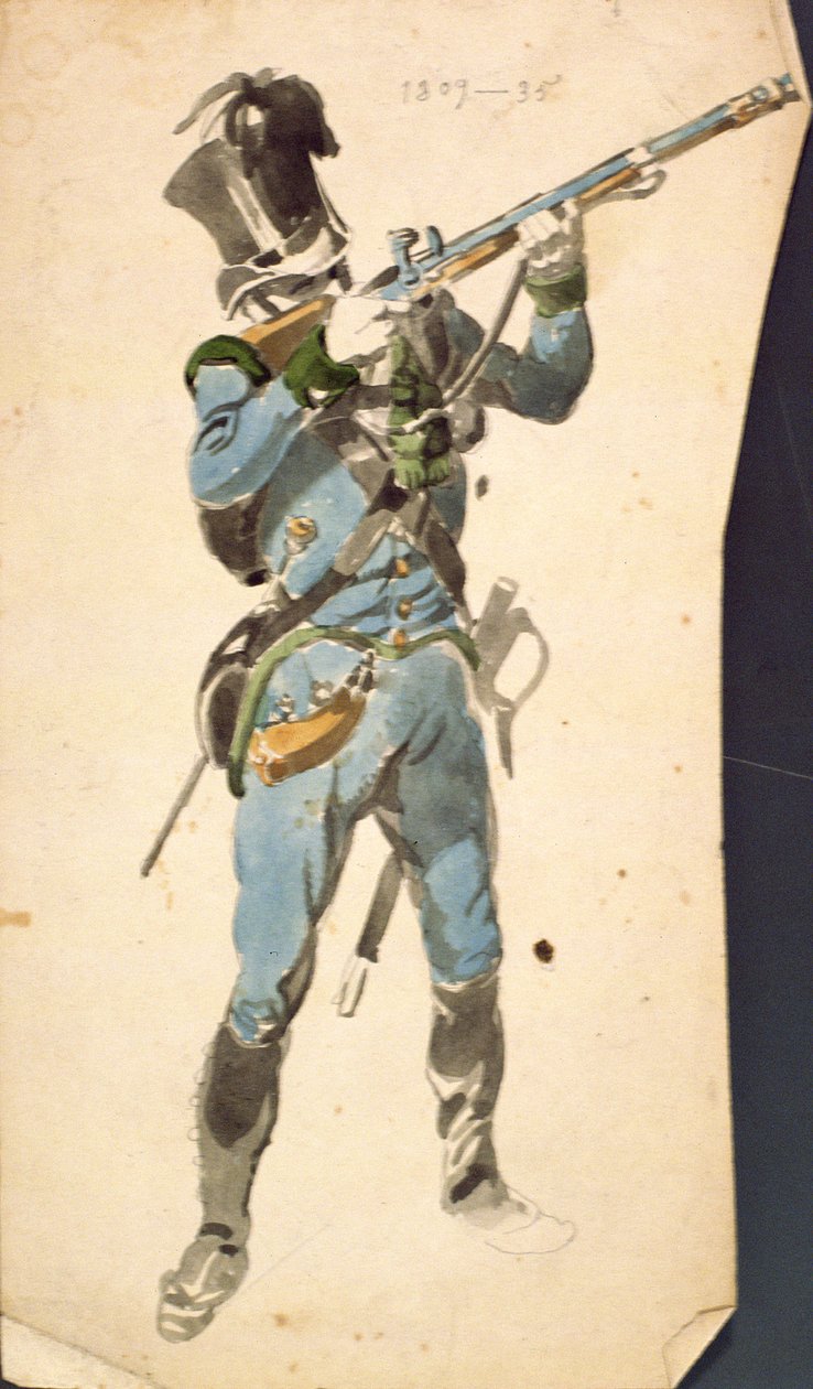Een Schutter van de Oostenrijkse Jaegers, het Prestige Korps van een Nationale Elite, 1835 door Johan Baptiste Heinefetter