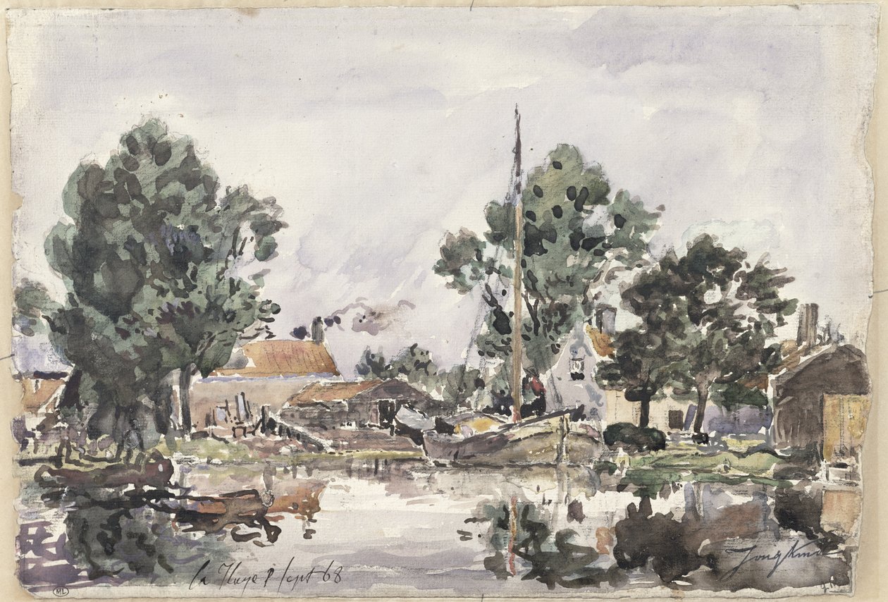 Een kanaal in Den Haag, 1868 door Johan Barthold Jongkind