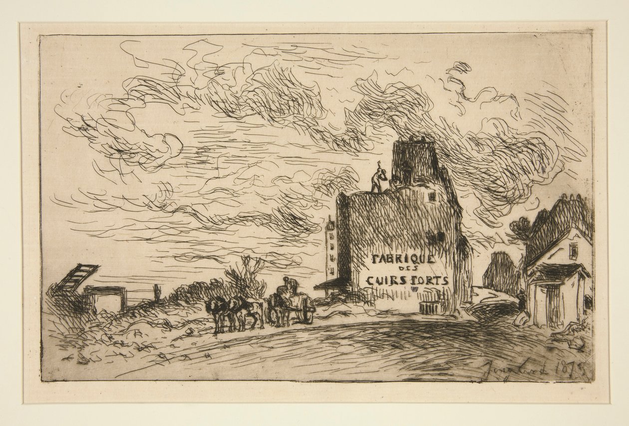 Sloop van de Rue des Francs-Bourgeois Saint-Marcel door Johan Barthold Jongkind