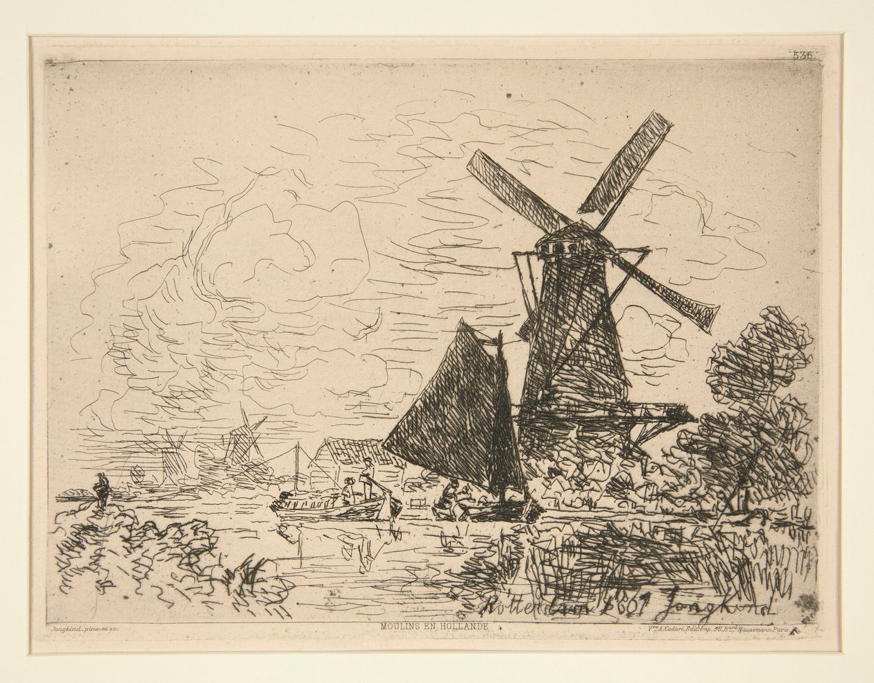 Molen in Nederland door Johan Barthold Jongkind