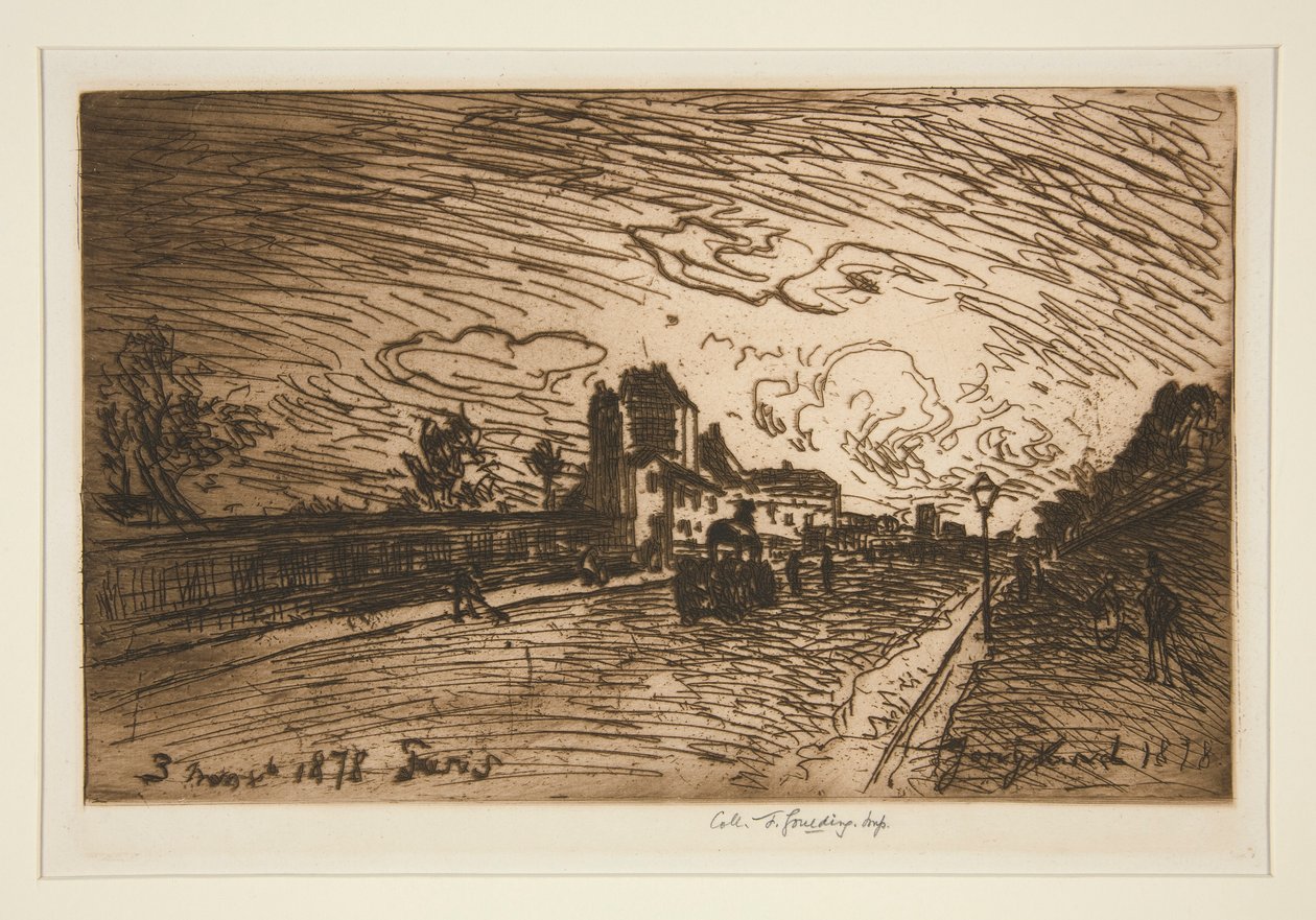 Sortie de la Maison Cochin (Faubourg Saint-Jacques) door Johan Barthold Jongkind