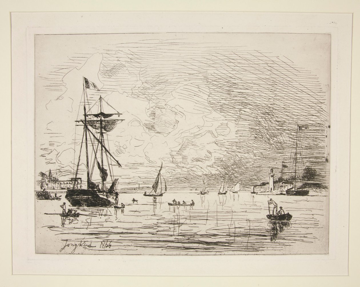 Uitgang van de haven van Honfleur door Johan-Barthold Jongkind