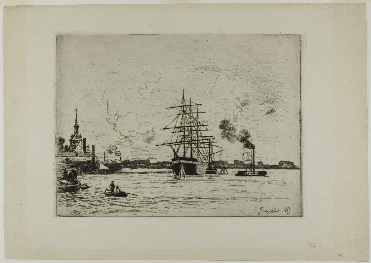 De oude haven van Rotterdam door Johan Barthold Jongkind