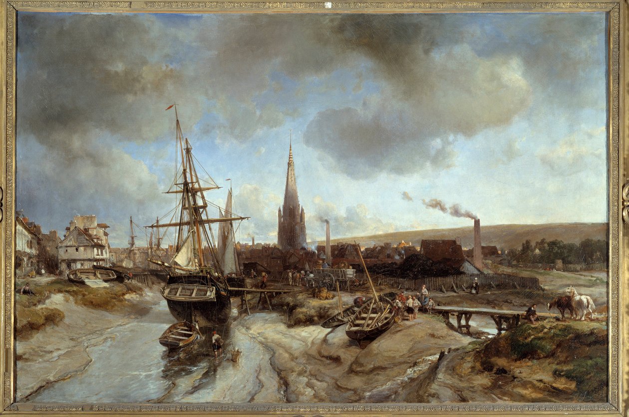 De haven van Harfleur door Johan Barthold Jongkind