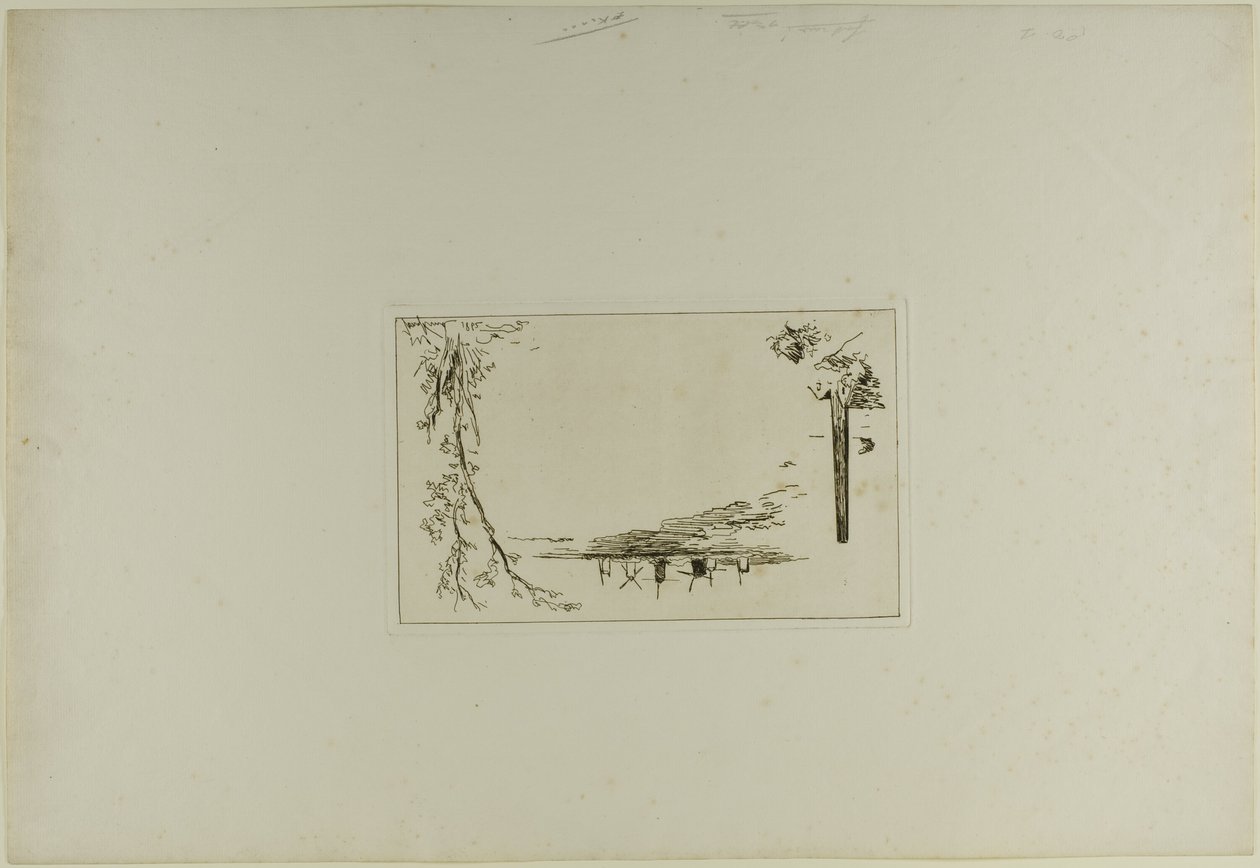 Titelpagina, uit Boek met zes etsen, gezichten op Holland door Johan Barthold Jongkind