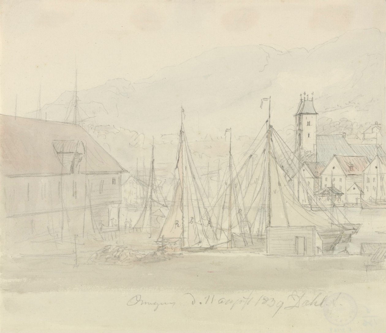 Haven van Bergen door Johan Christian Dahl