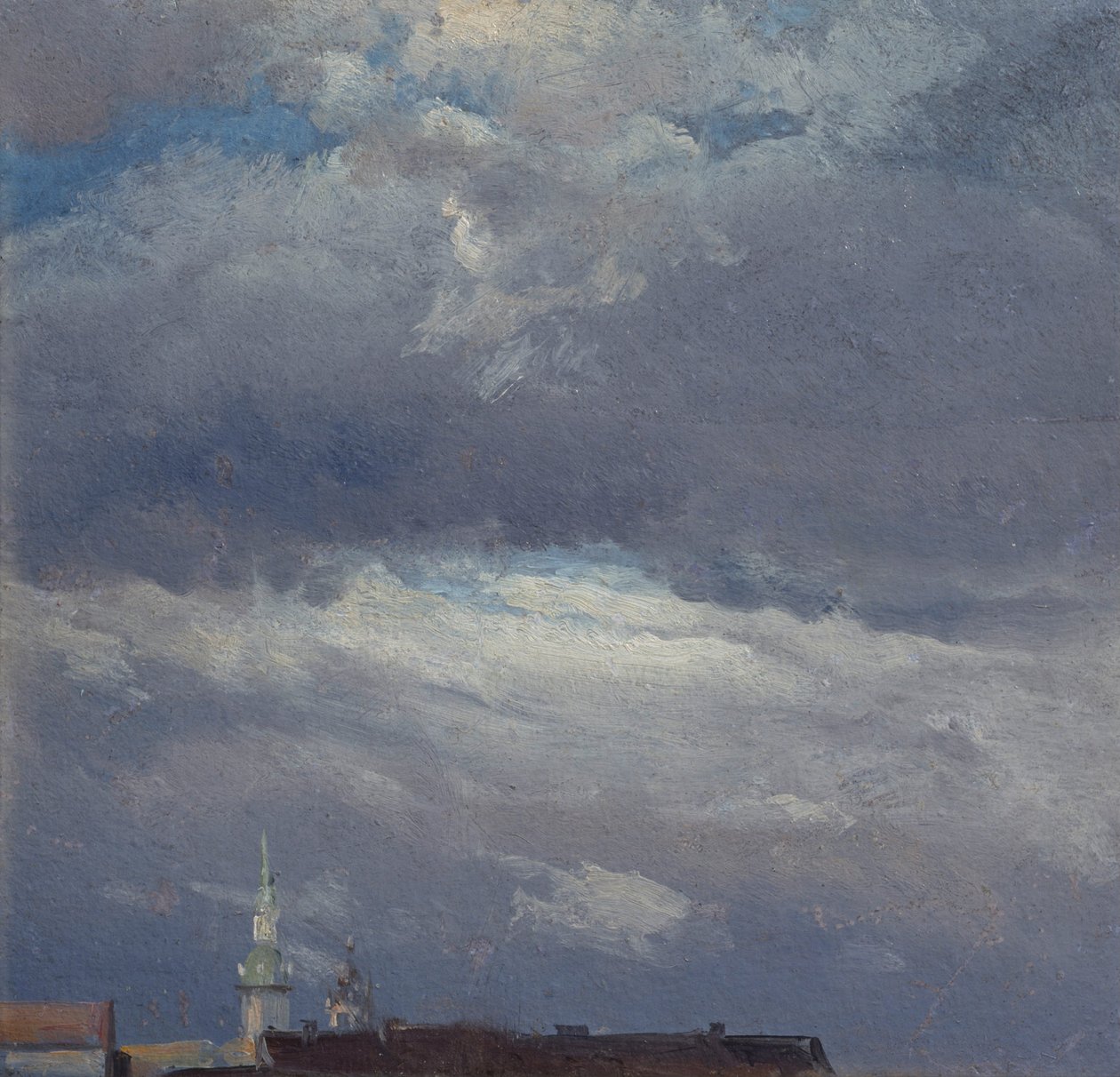 Onweerswolken boven de Kasteeltoren van Dresden door Johan Christian Dahl