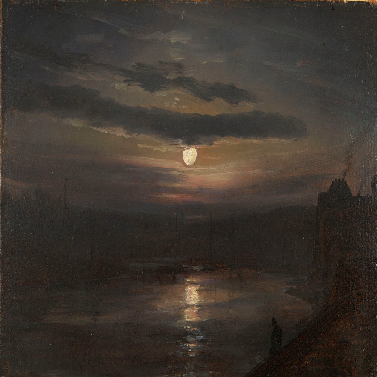 Maanlicht over de Elbe door Johan Christian Dahl