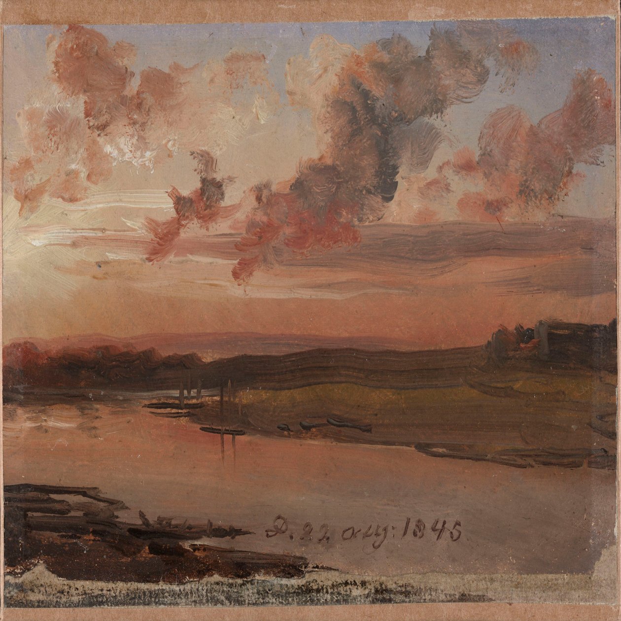 De Elbe ’s avonds door Johan Christian Dahl