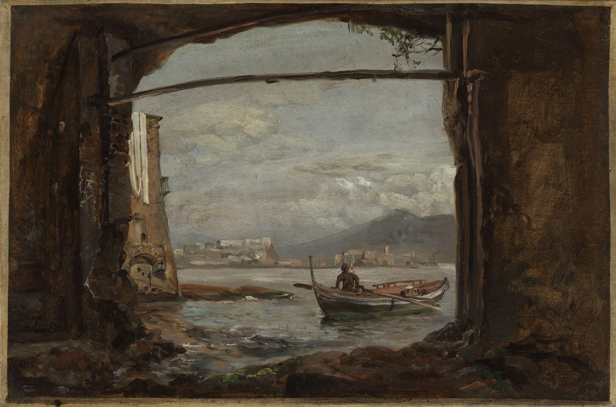 Uitzicht vanaf een grot bij Posillipo door Johan Christian Dahl