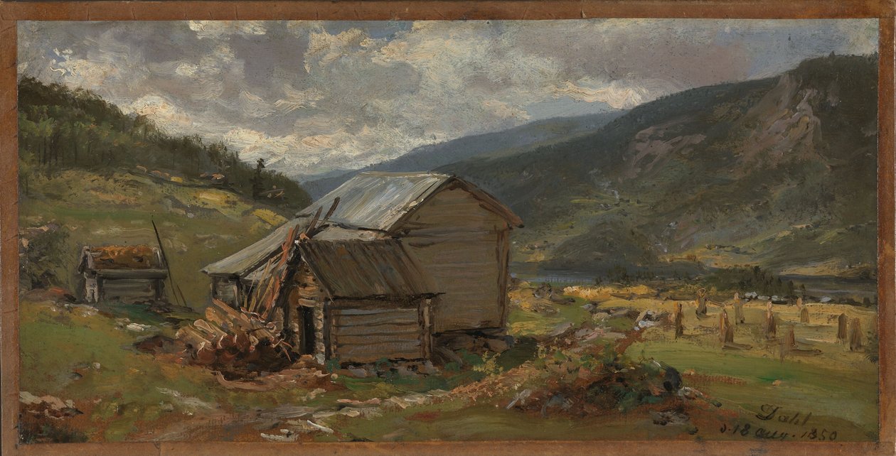 Uitzicht op Hjelle in Valdres door Johan Christian Dahl