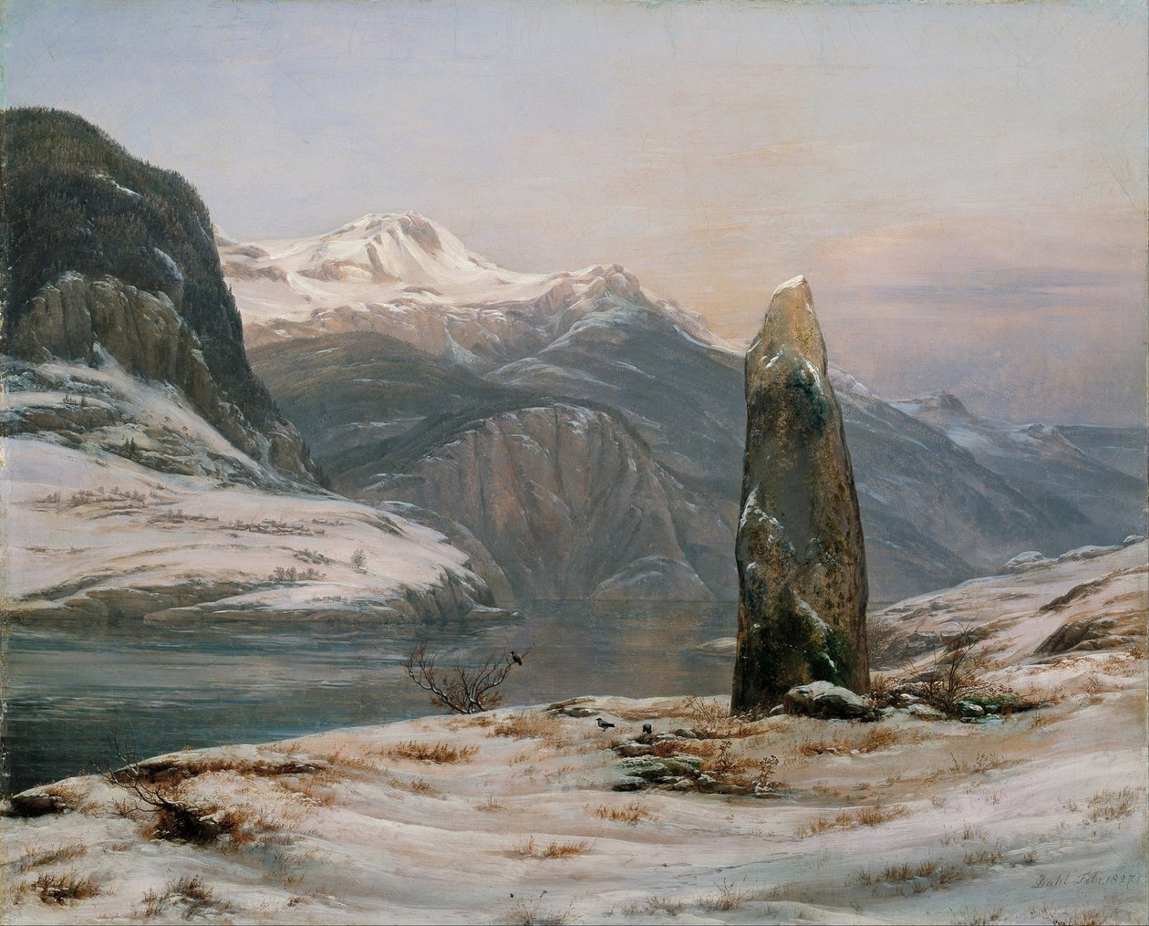 Winter aan de Sognefjord door Johan Christian Dahl