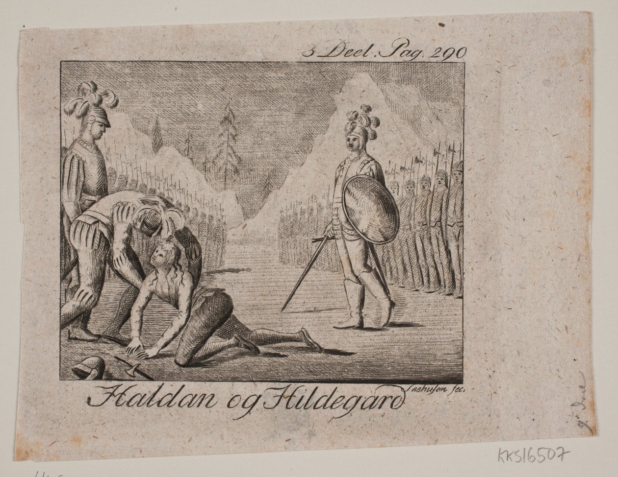 Vignet. Haldan en Hildegard door Johan Christoph Seehusen