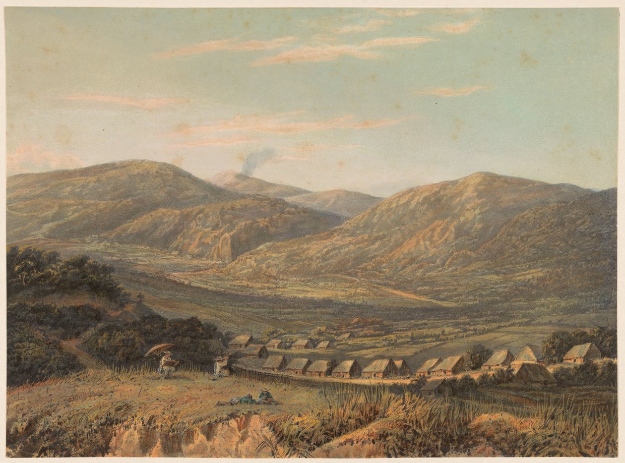 Gezicht op het Tenggergebergte door Johan Conrad Greive