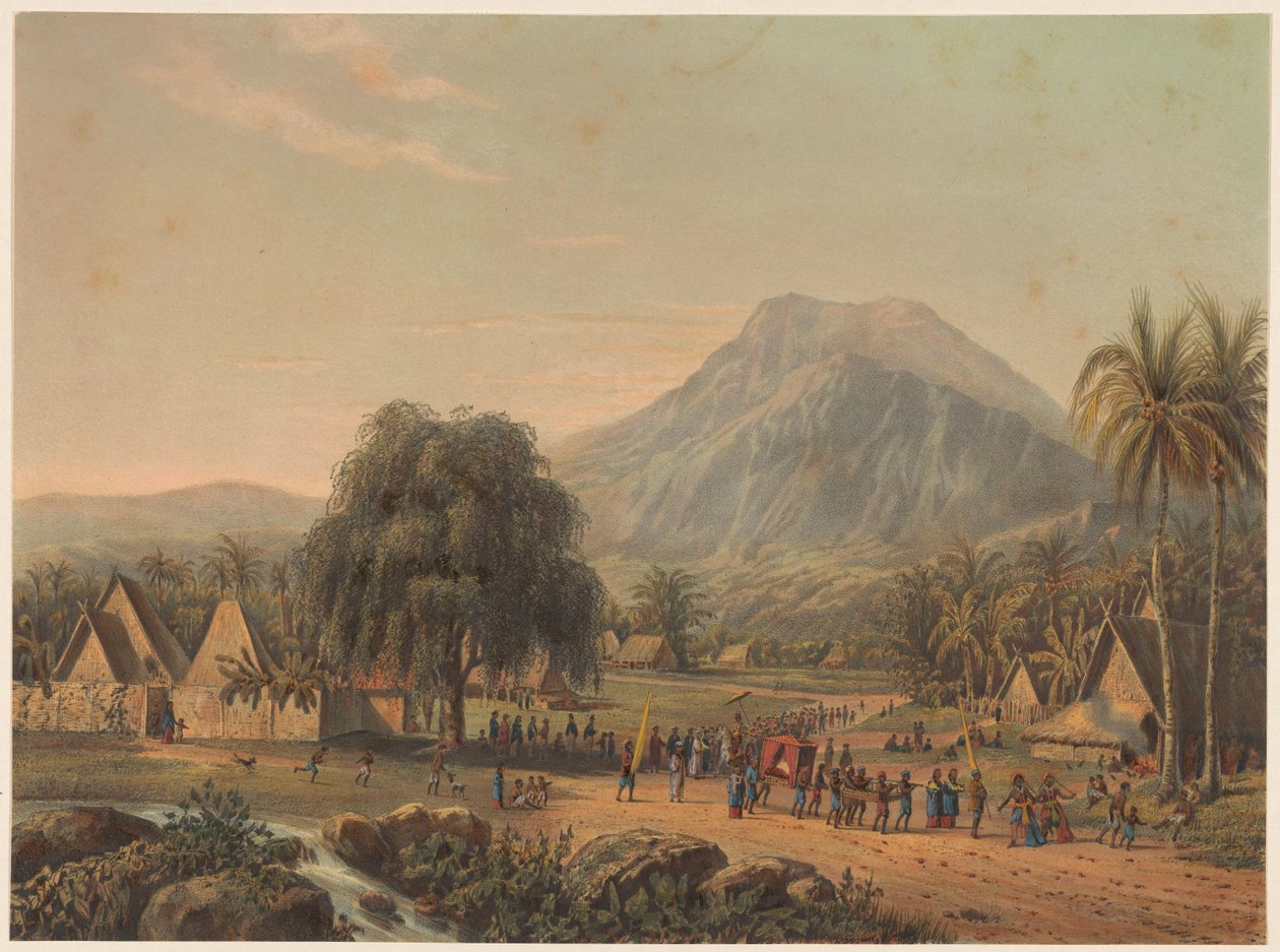 Huwelijksoptocht aan de voet van de berg Salak op Java door Johan Conrad Greive
