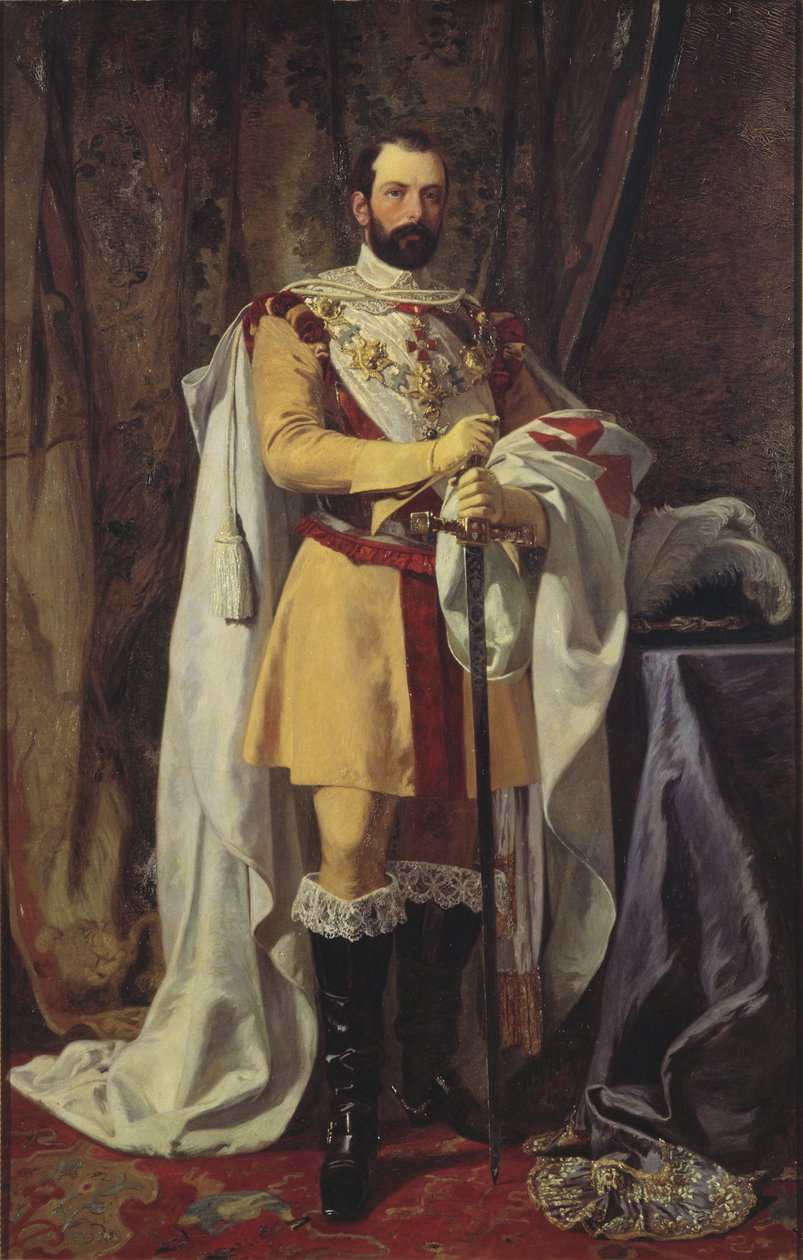Portret van Koning Karel XV van Zweden (1826-1872) door Johan Fredrik Hockert