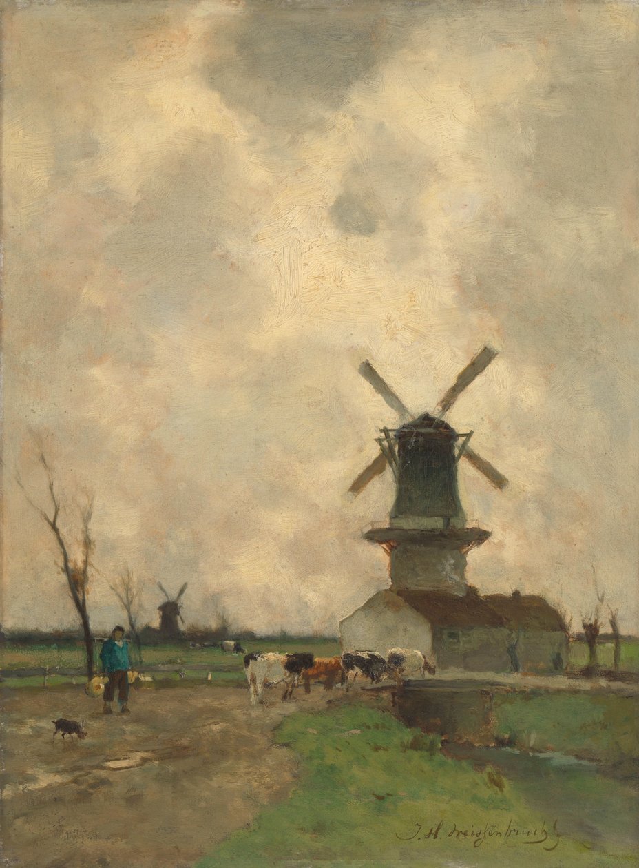 De molen door Johan Hendrik Weissenbruch