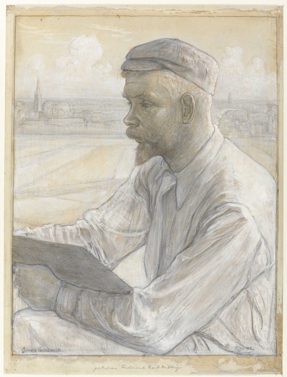 Portret van de Kunstschilder Ferdinand Hart Nibbrig door Johan Henri Gustaaf Cohen Gosschalk