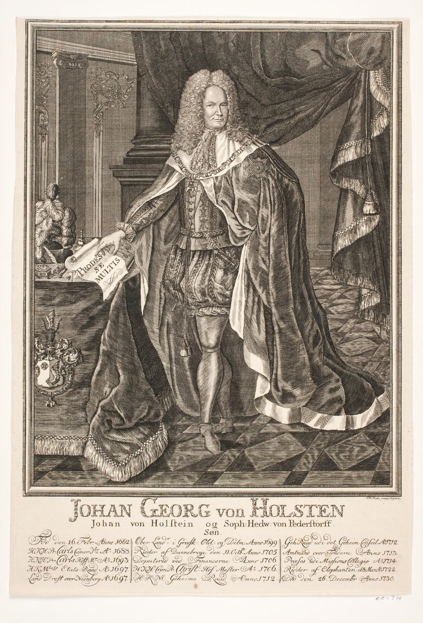 Johan Georg von Holstein door Johan Herman Thiele