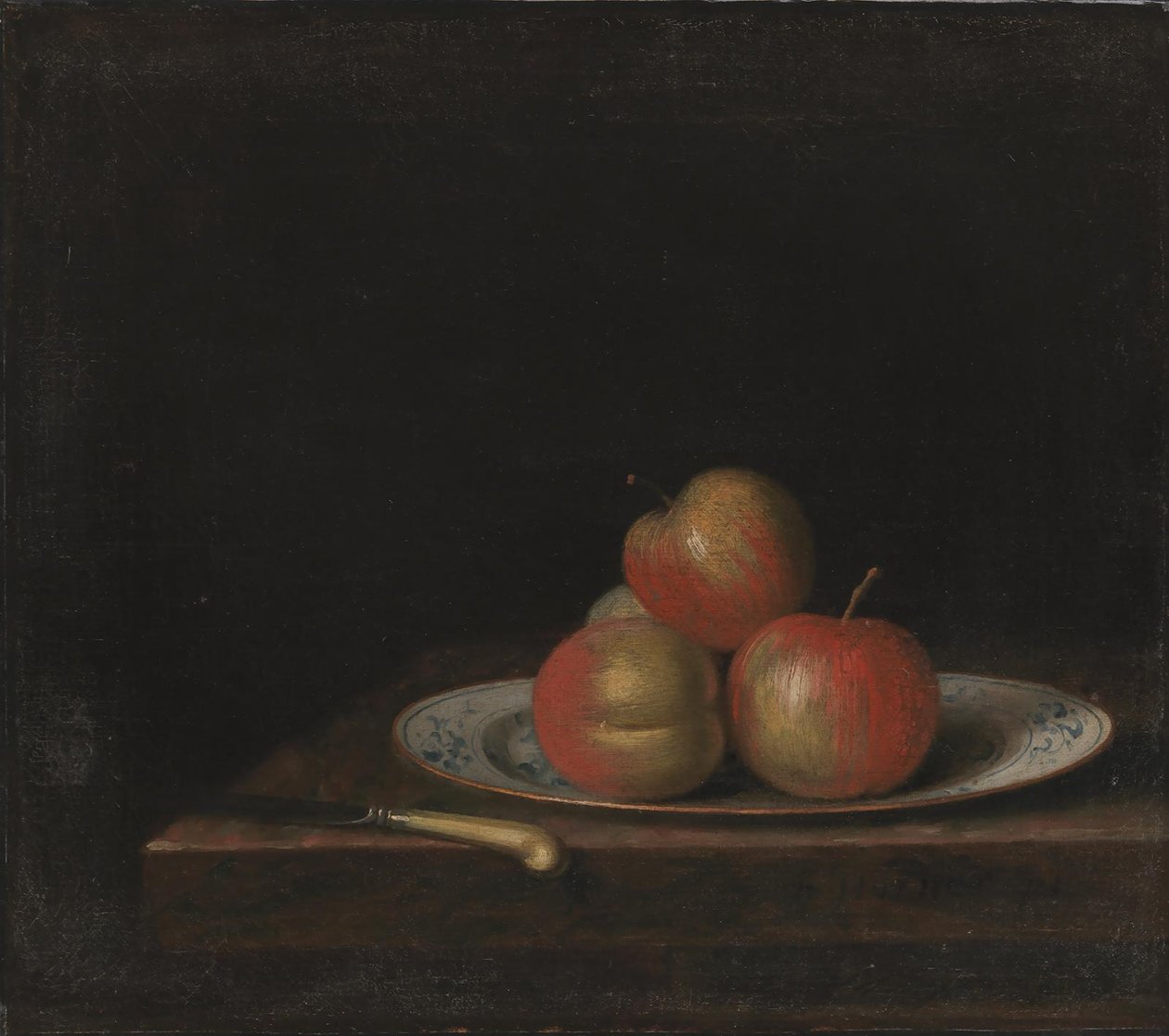 Stilleven met appels op een 