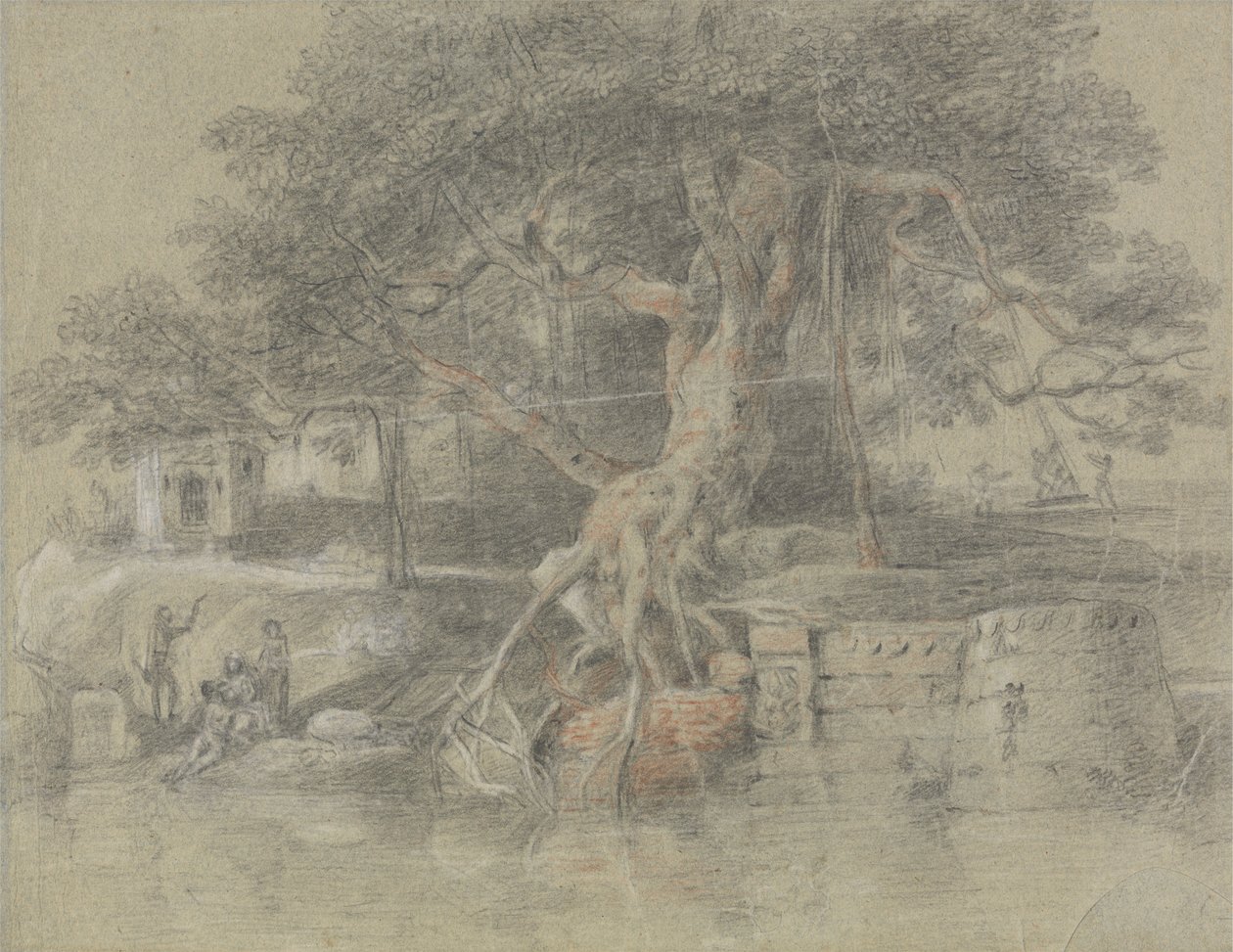 Een Stervende Hindoe Naar de Rivier Ganges Gebracht door Johan Joseph Zoffany