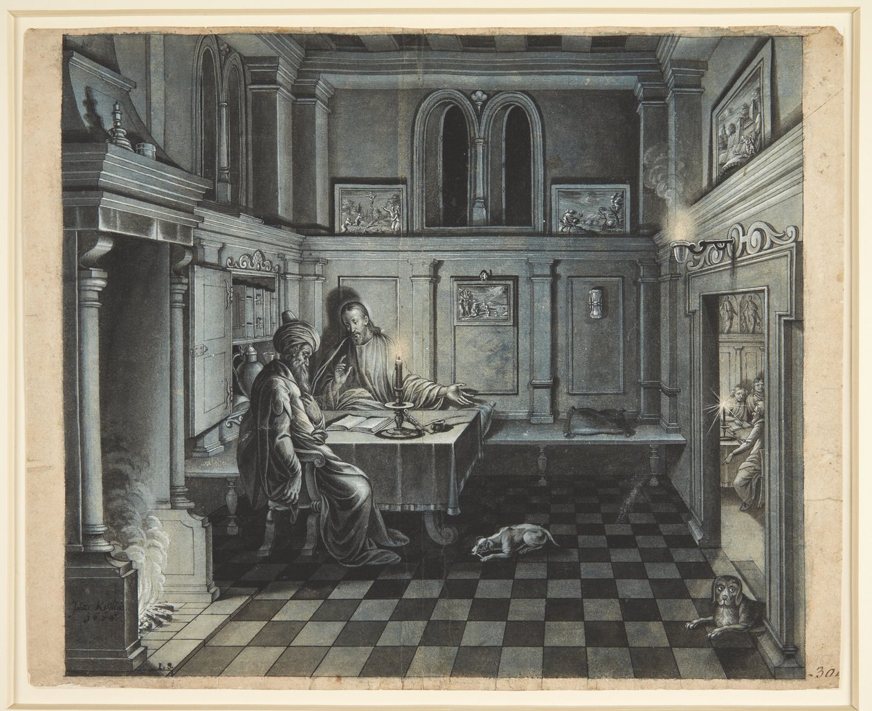 Christus en Nicodemus door Johan Keyll