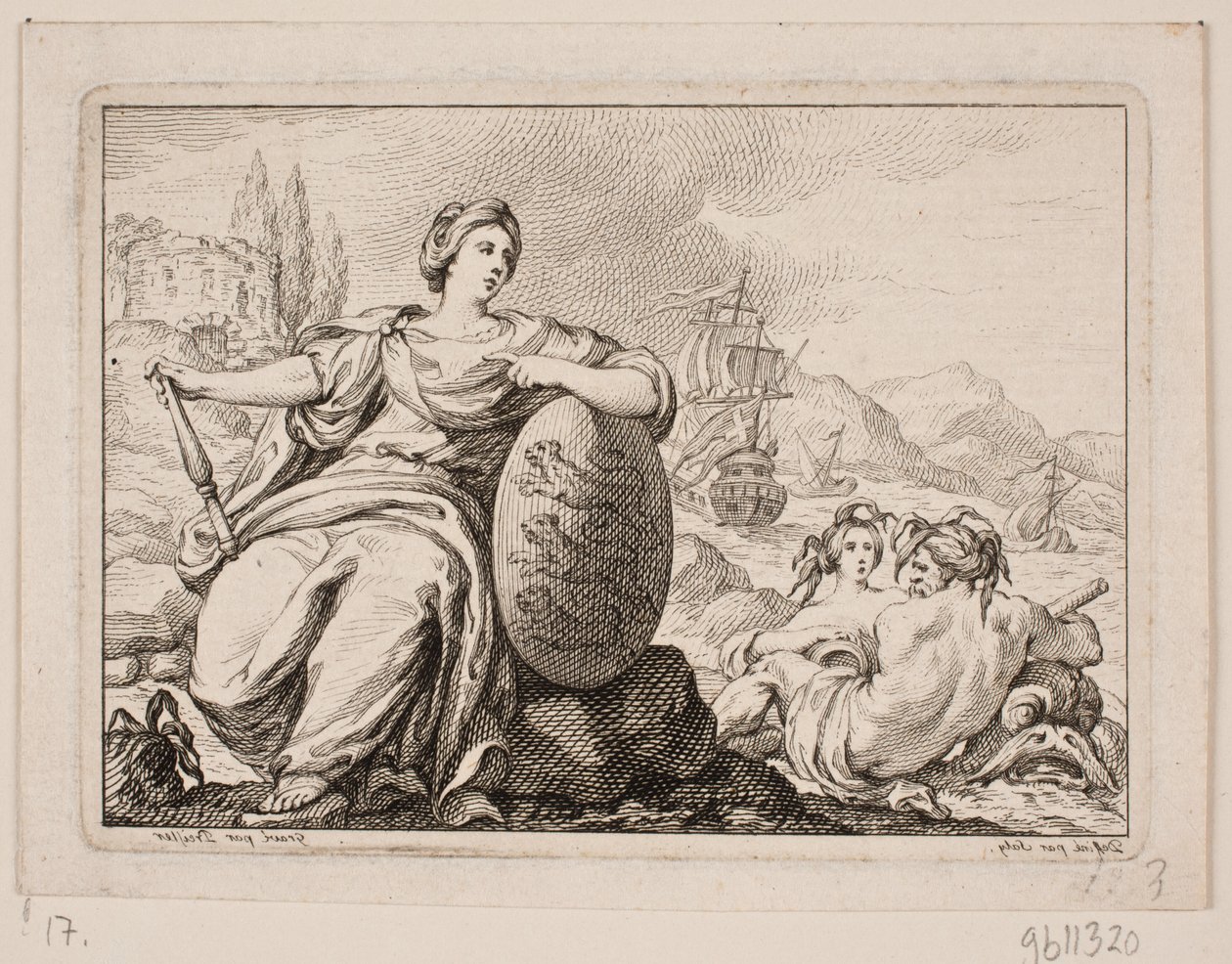 Vignet til P. H. Mallet: Histoire de Danemarc I, 1758 door Johan Martin Preisler