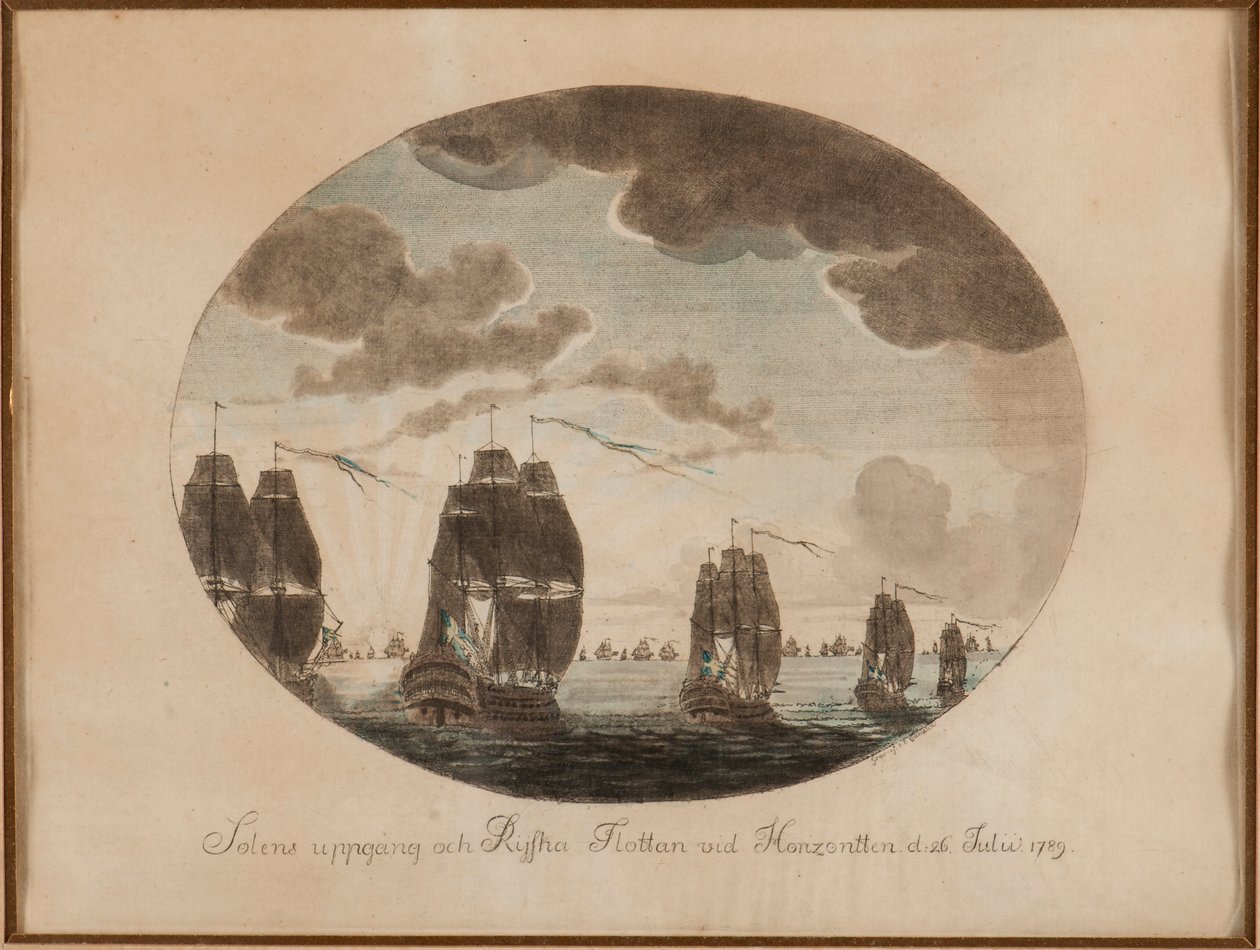 De zeeslag bij Öland op 26 juli 1789, c. 1790 door Johan Petter Cumelin