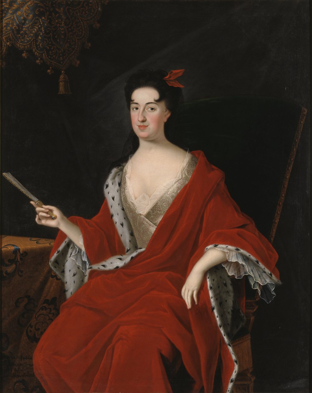 Catherine Opalinska, koningin van Polen - Portret van Catherine Opalinska (1680-1747), koningin van Polen, door Johan Starbus (1679-1724) door Johan Starbus