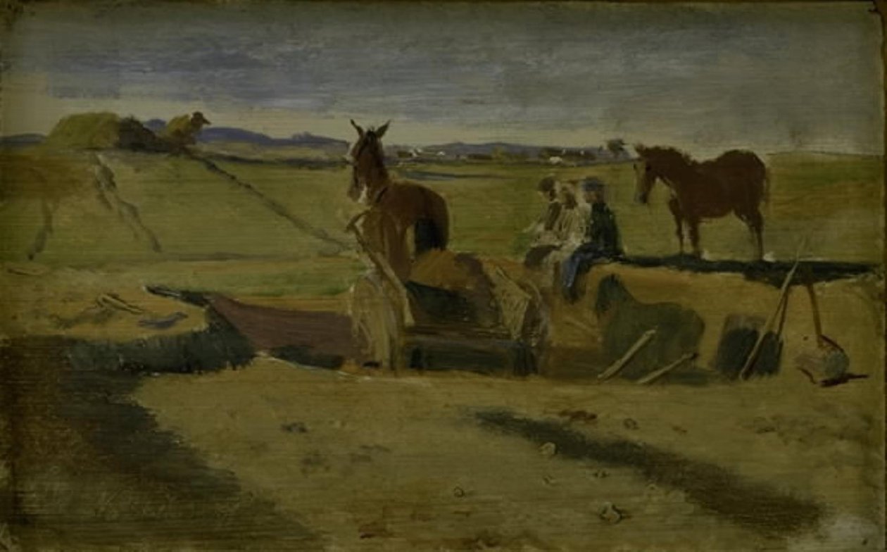 Mergling van Vallekilde pastorieveld, op de achtergrond Hankehøj door Johan Thomas Lundbye