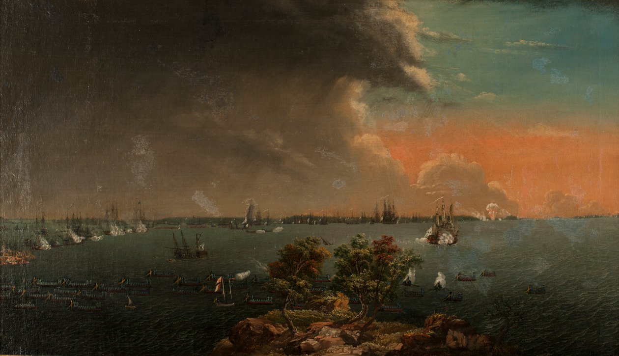 Tweede Russisch-Zweedse slag bij Svensksund op 10 juli 1790 door Johan Tietrich Schoultz