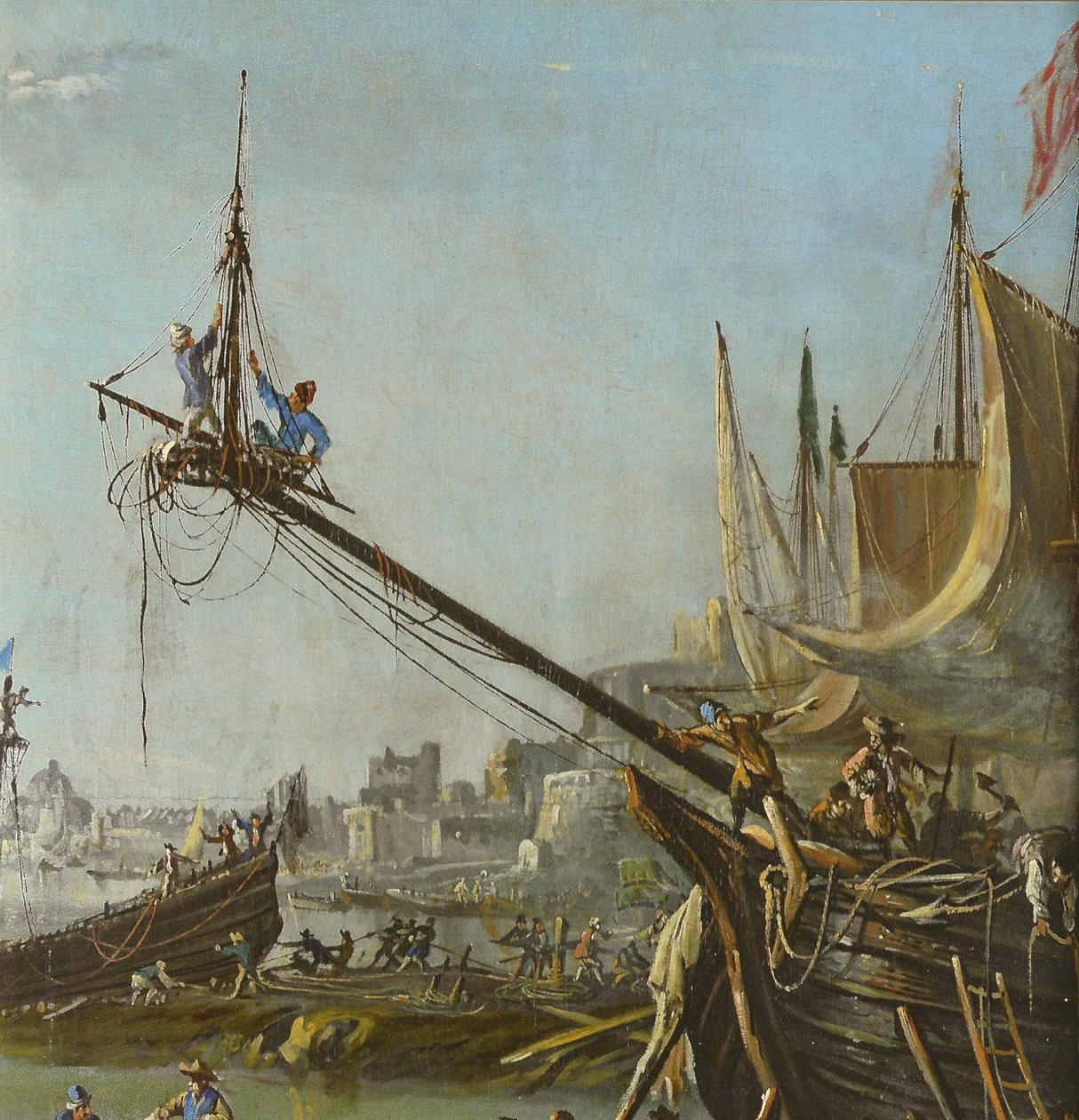 Een zeehaven door Johann Anton Eismann
