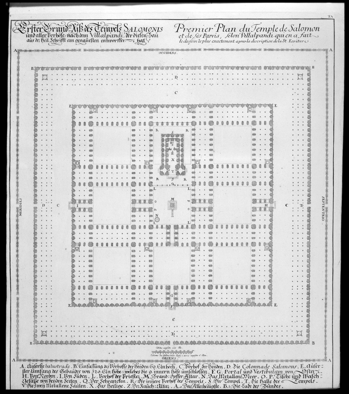 Plan van de Tempel van Salomo, Jeruzalem, uit 