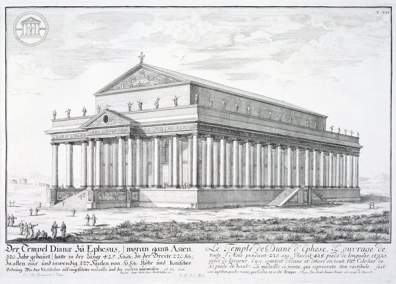De Tempel van Diana in Efeze, Turkije, uit 