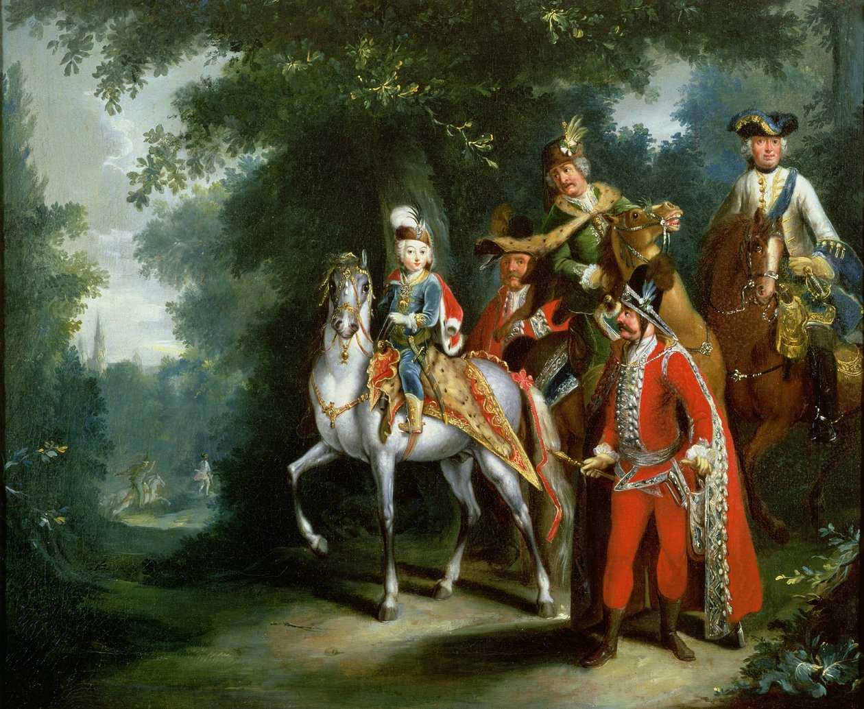 Jozef II, keizer van Duitsland (1741-90) leert paardrijden op zesjarige leeftijd, 1748 door Johann Elias Ridinger or Riedinger