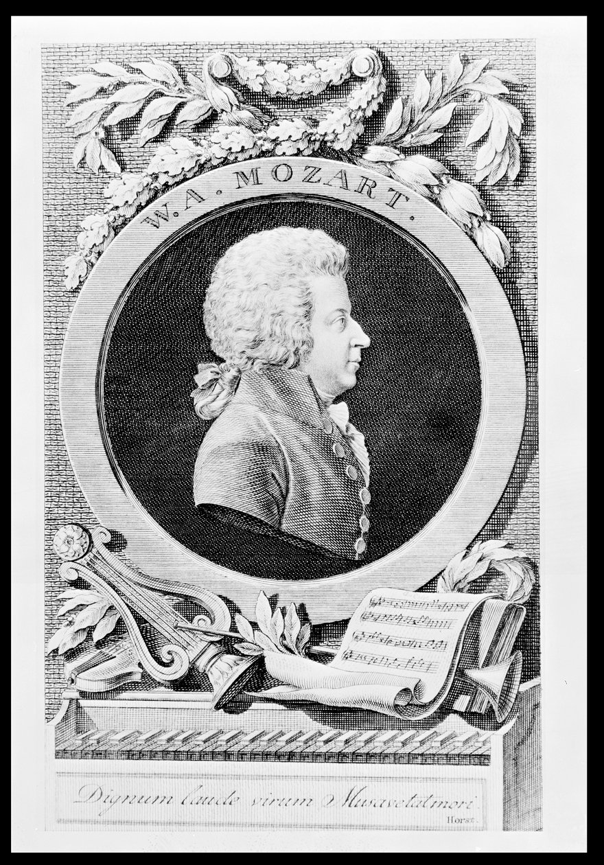 Monument voor Wolfgang Amadeus Mozart, 1789 door Johann Georg Mansfeld