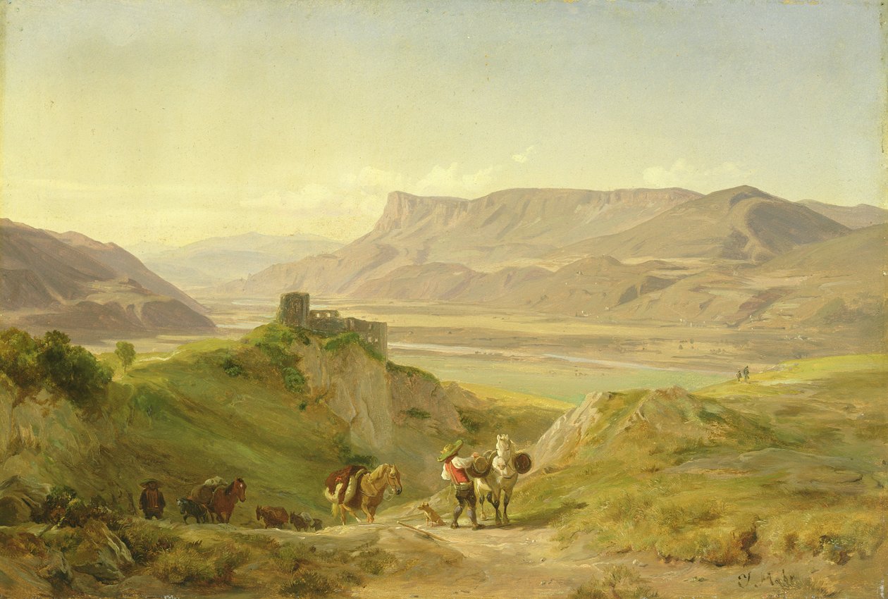 De Ruïnes van Kasteel Brunnenburg in de Etschtal Vallei, 1838 door Johann Georg Paul Mohr