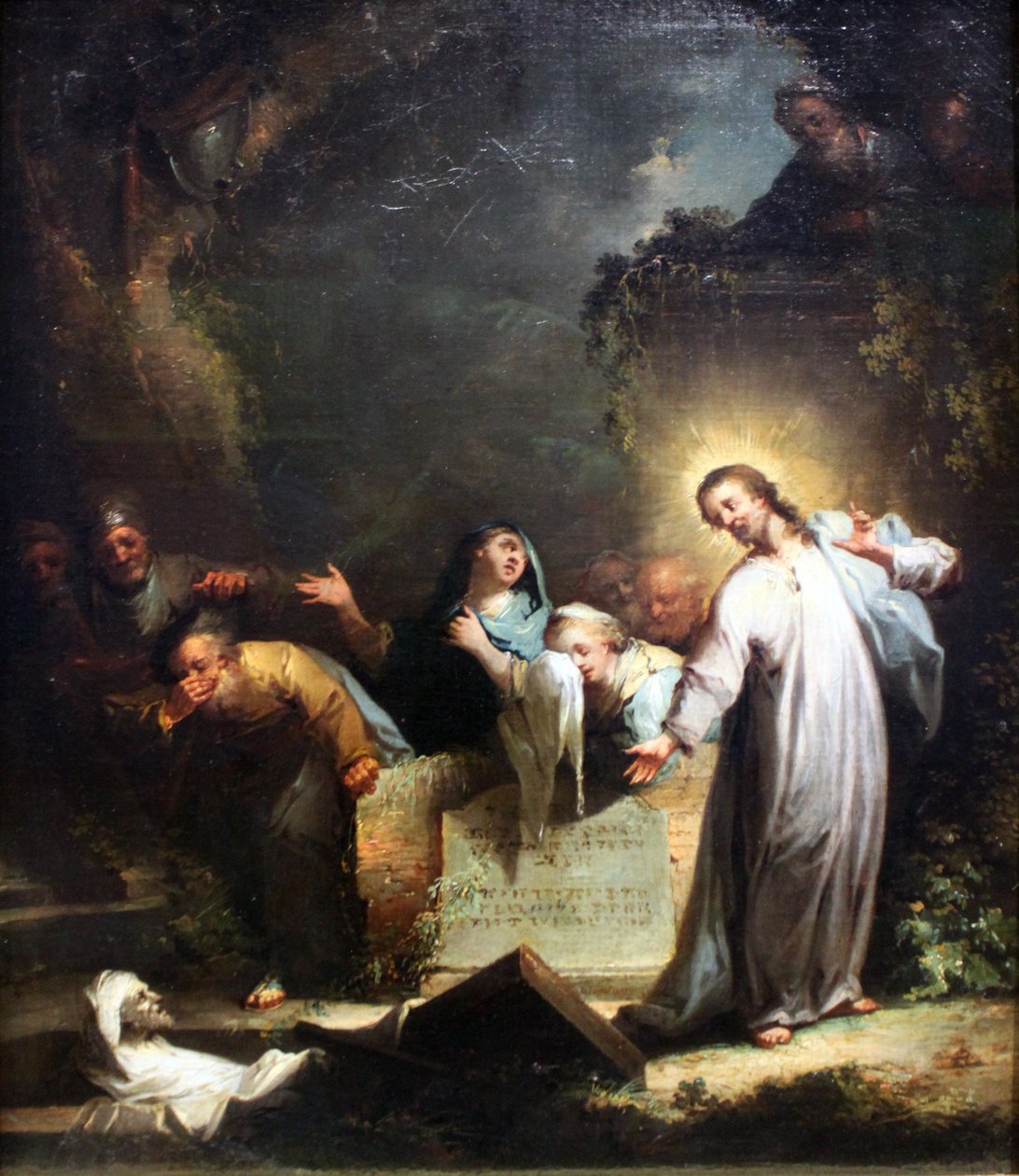 De opwekking van Lazarus door Johann Georg Trautmann