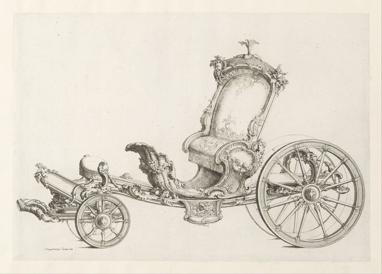 Ontwerp voor een cabriolet door Johann Michael Hoppenhaupt